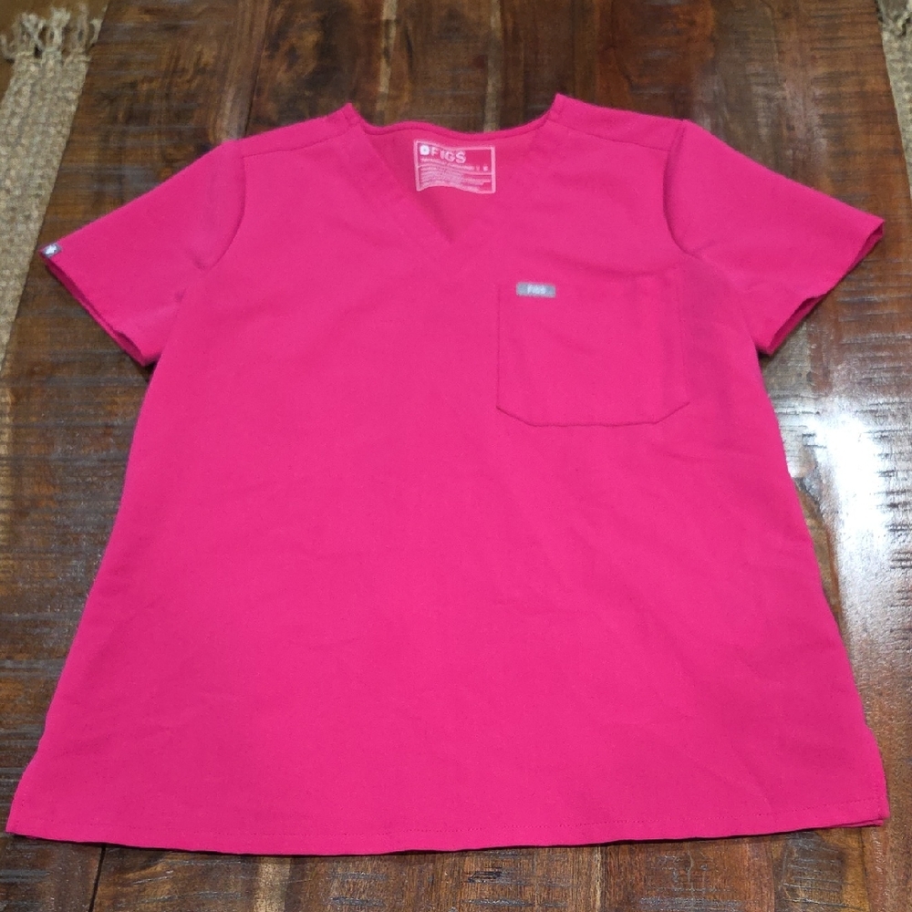 Figs Bright Pink Short Sleeve Tech Tee Size Small